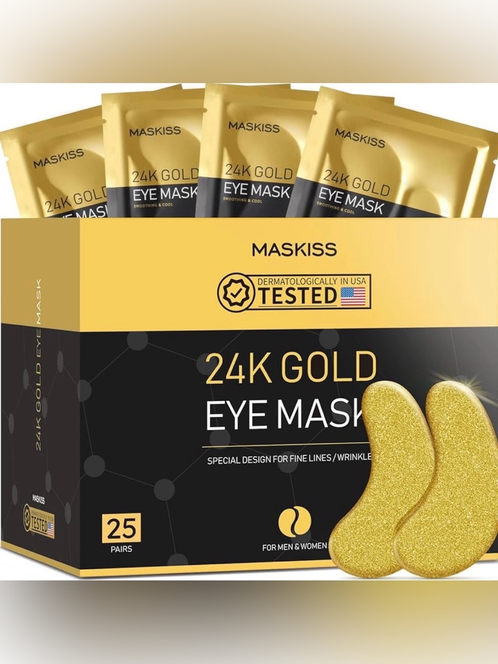 MASKISS 24K Gold Eye Mask - 25 Pairs